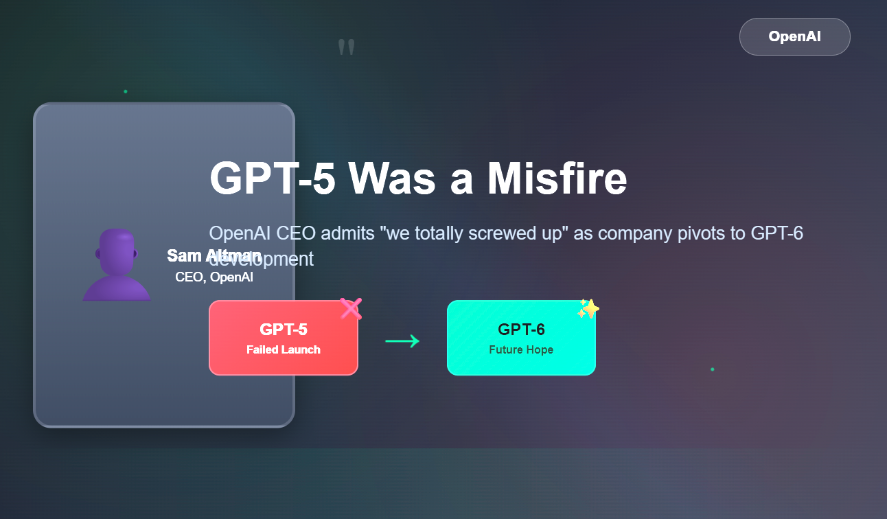 OpenAI's GPT-5 Launch Fails: Altman's Vision for GPT-6