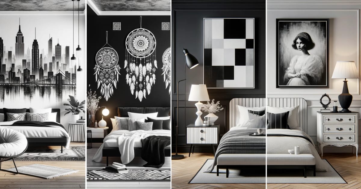 Stylish Black and White Bedroom Wall Decor Ideas